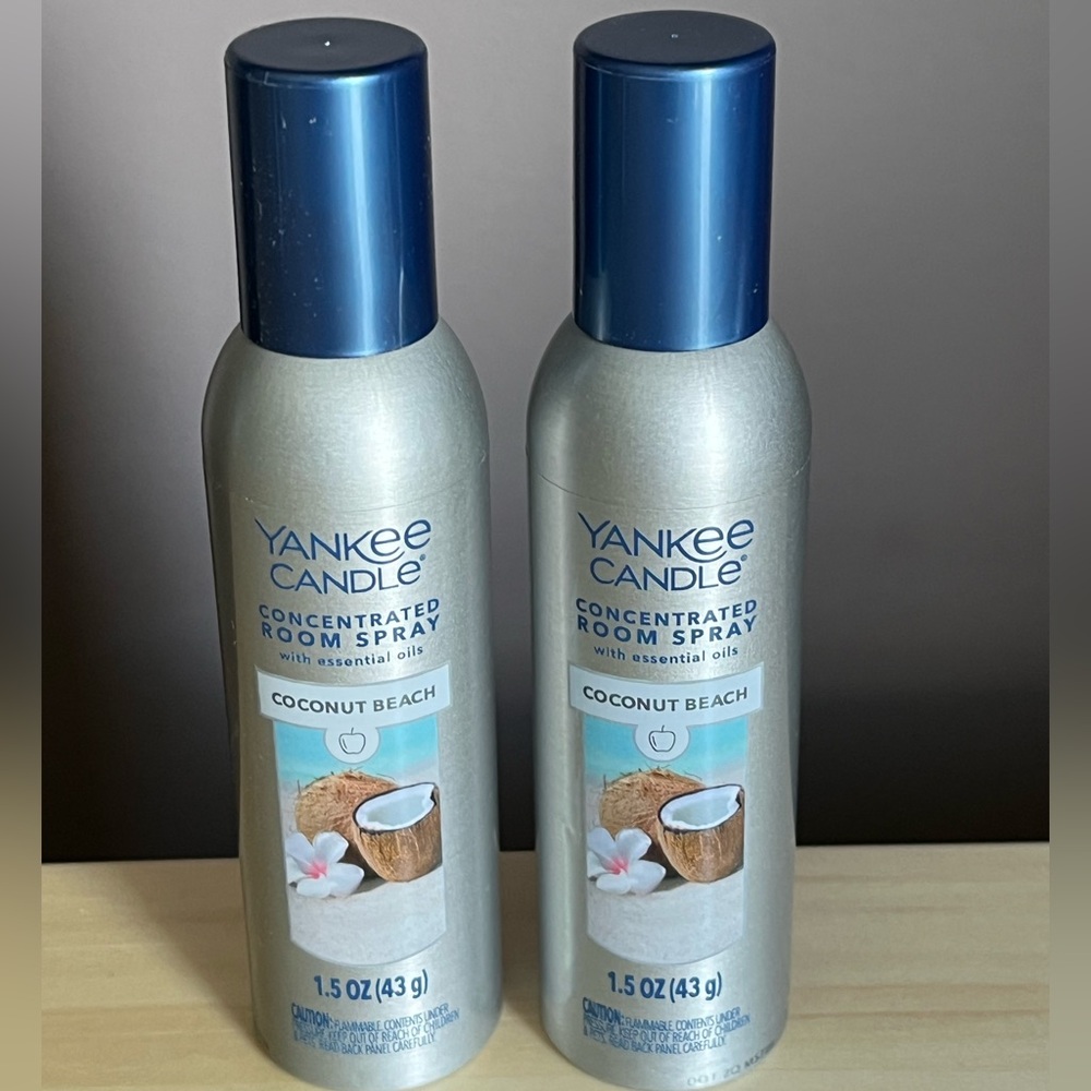 Two Yankee Candle Coconut Beach Concentrated Room Sprays